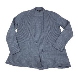 Eileen Fisher Wool Silk Linen Speckle Open Front Cardigan Medium